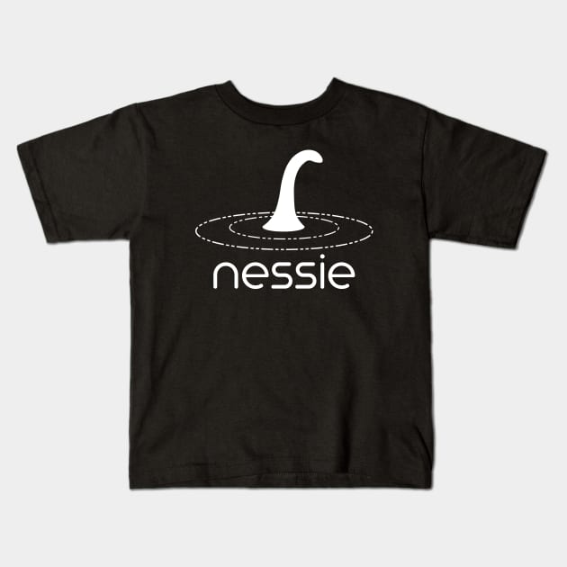 Simplified Nessie Loch Ness Monster (White) Kids T-Shirt by inotyler